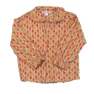Jeanine Johnsen Girls Green | Red Paisley Blouse size: 4T